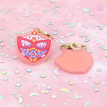 Load image into Gallery viewer, Red Mask Shield Pink Frosted Acrylic Charm
