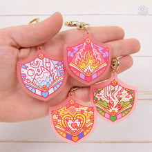 Load image into Gallery viewer, Fire Shield Pink Frosted Acrylic Charm