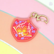 Load image into Gallery viewer, Fire Shield Pink Frosted Acrylic Charm
