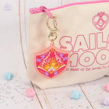 Load image into Gallery viewer, Fire Shield Pink Frosted Acrylic Charm