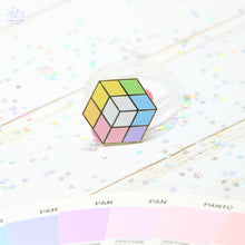 Load image into Gallery viewer, Pastel Rainbow Cube Enamel Pin