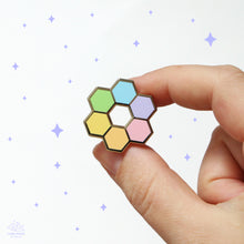 Load image into Gallery viewer, Pastel Rainbow Honeycomb Enamel Pin