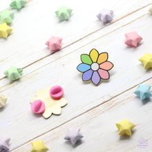 Load image into Gallery viewer, Pastel Rainbow Flower Enamel Pin
