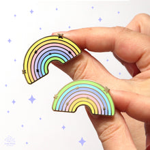 Load image into Gallery viewer, Pastel 7 stripes Rainbow Enamel Pin
