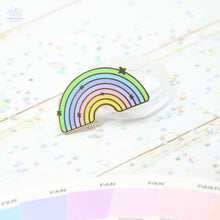 Load image into Gallery viewer, Pastel 7 stripes Rainbow Enamel Pin
