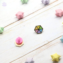 Load image into Gallery viewer, Pastel Rainbow Hexagon Mini Enamel Pin