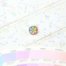 Load image into Gallery viewer, Pastel Rainbow Wheel Mini Enamel Pin