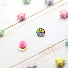 Load image into Gallery viewer, Pastel Rainbow Wheel Mini Enamel Pin