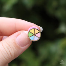 Load image into Gallery viewer, Pastel Rainbow Wheel Mini Enamel Pin