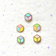 Load image into Gallery viewer, Pastel Cube Mini Enamel Pin
