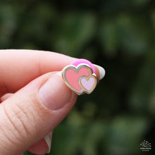 Load image into Gallery viewer, Double Hearts Mini Enamel Pin