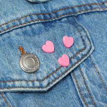Load image into Gallery viewer, Pink Hearts - Set of 3 Tiny Dyed Enamel Pin