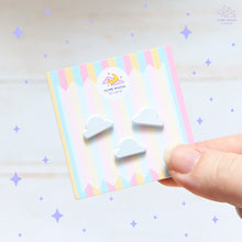 Load image into Gallery viewer, White Clouds - Set of 3 Tiny Dyed Enamel Pin