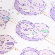 Load image into Gallery viewer, Dreaming Lavender Cat Holographic Sticker
