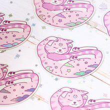 Load image into Gallery viewer, Dreaming Pink Cat Holographic Sticker