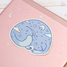 Load image into Gallery viewer, Dreaming Blue Cat Holographic Sticker
