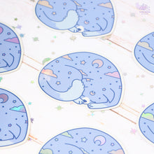 Load image into Gallery viewer, Dreaming Blue Cat Holographic Sticker