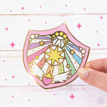 Load image into Gallery viewer, Star Shield Gold Glossy Sticker