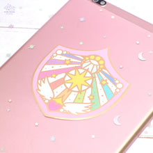 Load image into Gallery viewer, Star Shield Gold Glossy Sticker