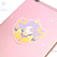 Load image into Gallery viewer, Princess Kaguya Shield Gold Glossy Sticker