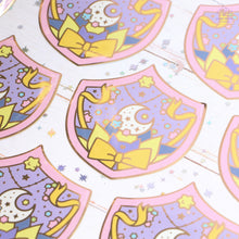 Load image into Gallery viewer, Princess Kaguya Shield Gold Glossy Sticker