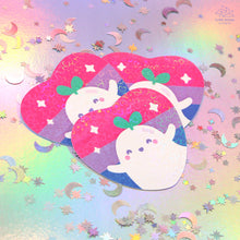 Load image into Gallery viewer, Bisexual Pride Ghostie Holographic Laminated Heart Sticker