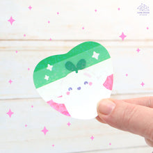 Load image into Gallery viewer, Abrosexual Pride Ghostie Holographic Laminated Heart Sticker