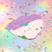 Load image into Gallery viewer, Genderqueer Pride Ghostie Holographic Laminated Heart Sticker
