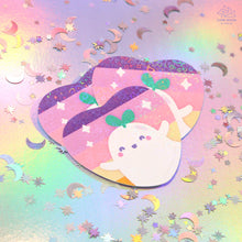 Load image into Gallery viewer, Trixic Pride Ghostie Holographic Laminated Heart Sticker