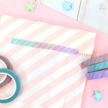 Load image into Gallery viewer, Purple Pastel Striped Thin Washi Tape
