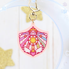 Load image into Gallery viewer, Star Shield Pink Frosted Acrylic Charm