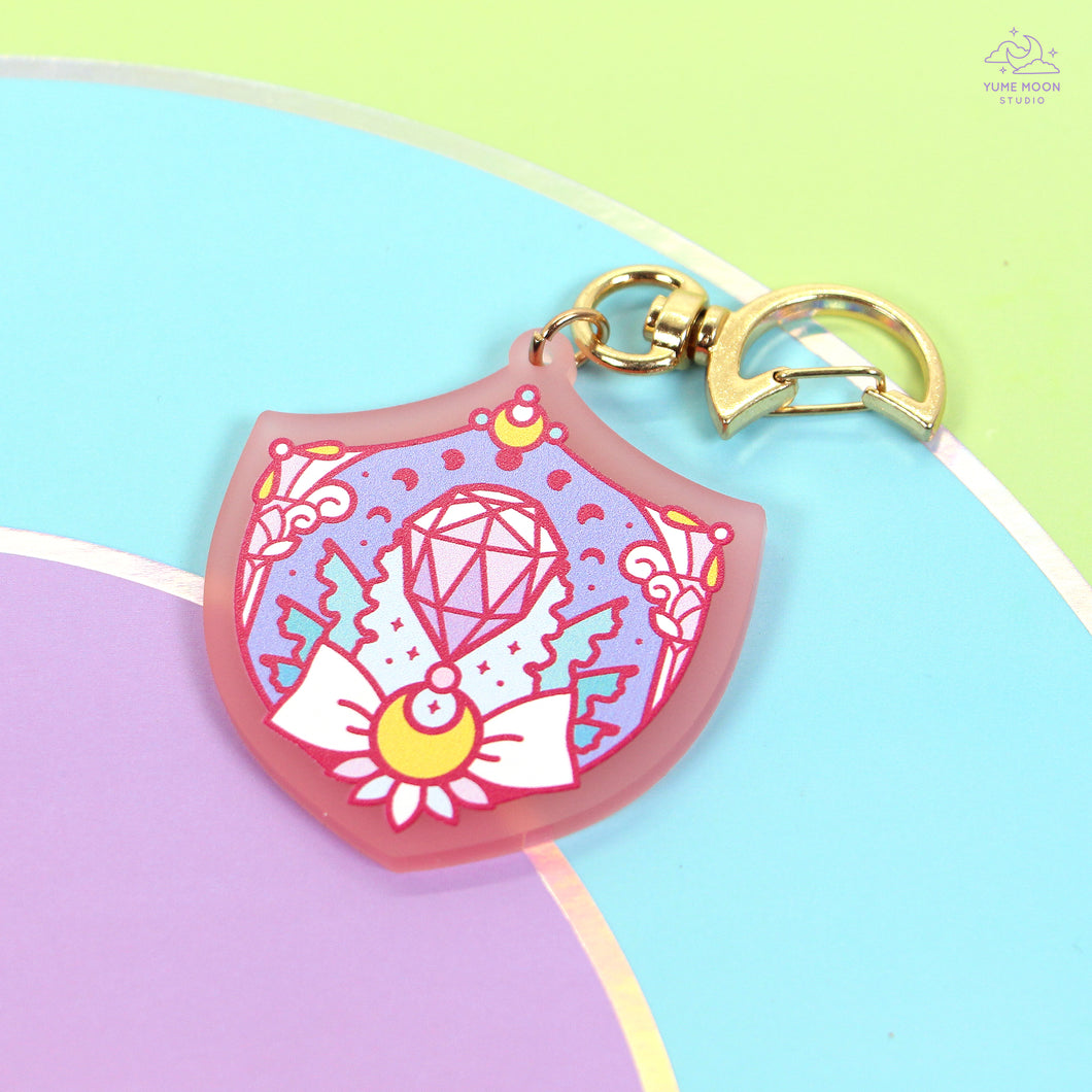 Crystal Shield Pink Frosted Acrylic Charm
