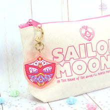 Load image into Gallery viewer, Red Mask Shield Pink Frosted Acrylic Charm
