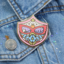 Load image into Gallery viewer, Red Mask Shield Enamel Pin
