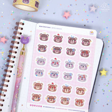 Load image into Gallery viewer, Bear Emotions Sticker Sheet