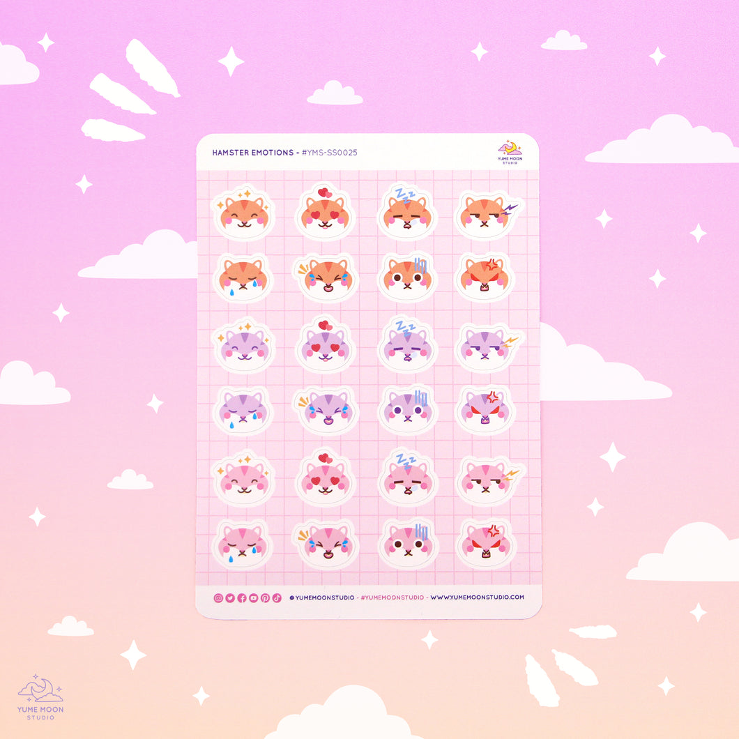 Hamster Emotions Sticker Sheet