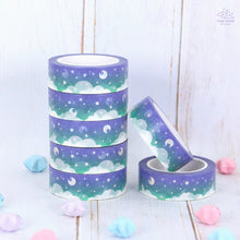 Load image into Gallery viewer, Dark Dream Washi Tape - Silver Holographic Foil