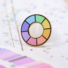 Load image into Gallery viewer, Pastel Rainbow Color Wheel Enamel Pin