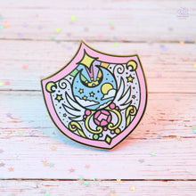 Load image into Gallery viewer, Moon Shield Enamel Pin
