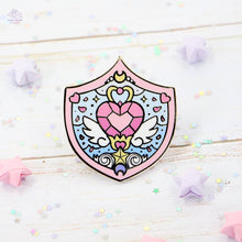 Load image into Gallery viewer, Heart Shield Enamel Pin