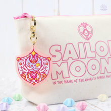 Load image into Gallery viewer, Moon Shield Pink Frosted Acrylic Charm