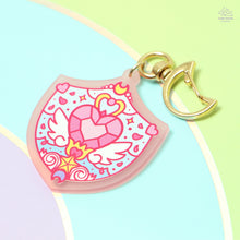 Load image into Gallery viewer, Heart Shield Pink Frosted Acrylic Charm