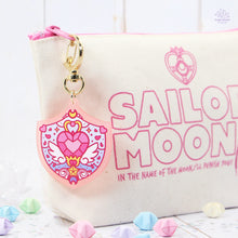 Load image into Gallery viewer, Heart Shield Pink Frosted Acrylic Charm