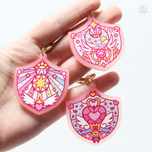 Load image into Gallery viewer, Star Shield Pink Frosted Acrylic Charm