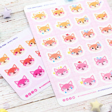 Load image into Gallery viewer, Fox Emotions Sticker Sheet