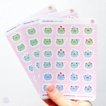 Load image into Gallery viewer, Frog Emotions Sticker Sheet