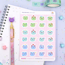 Load image into Gallery viewer, Frog Emotions Sticker Sheet
