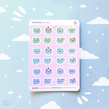 Load image into Gallery viewer, Frog Emotions Sticker Sheet