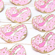 Load image into Gallery viewer, Pink Dreaming Cat Enamel Pin
