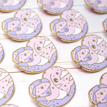 Load image into Gallery viewer, Lavender Dreaming Cat Enamel Pin